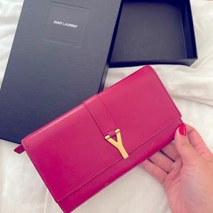 Beautiful Saint Laurent Pink Wallet